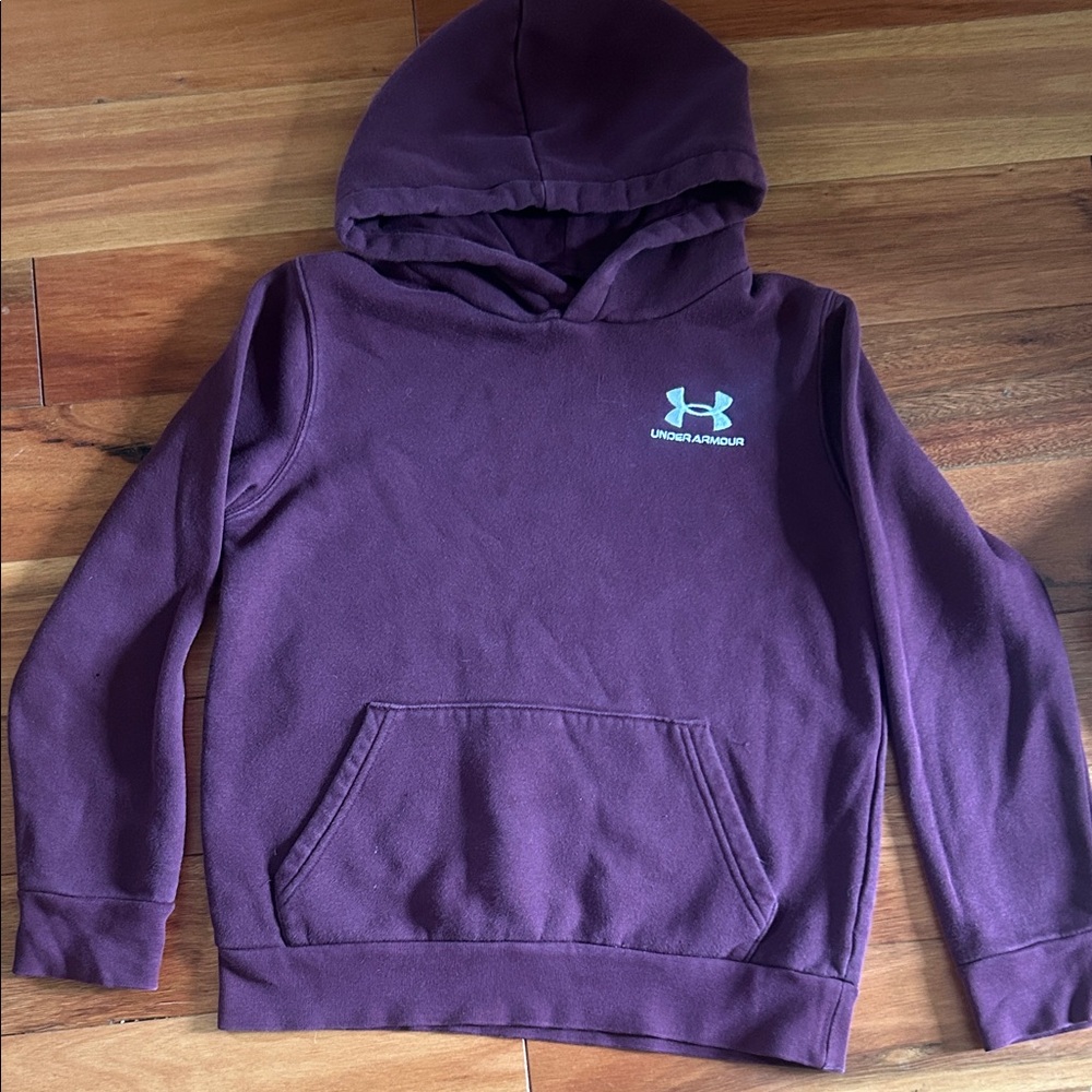 Under Armour Kids' Maroon Pullover Hoodie with Logo